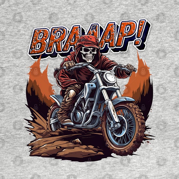 Braaap Skeleton Riding Dirt Bike by Hobbybox